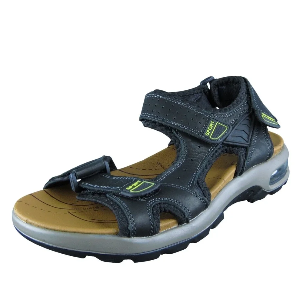 Thera Men‎ Sport Sandals Size 9 Medium Black Synthetic Hook & Loop